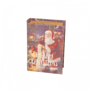 SCATOLA/LIBRO BABBO NATALE 14X5,5 H20CM
