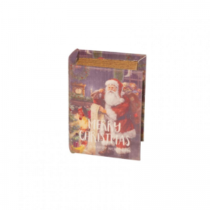 SCATOLA/LIBRO BABBO NATALE 9X4,5 H12CM
