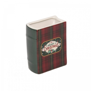 VASO LIBRO CER. MERRY XMAS 9X5,5 H12cm