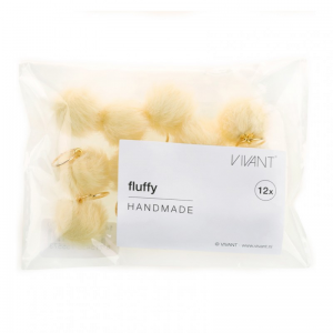 POMPON FLUFFY 12pz D2cm - giallo