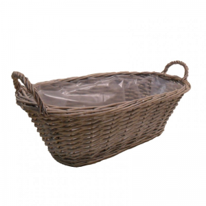 CESTO OV. C/MAN 48X23XH15CM GRIGIO