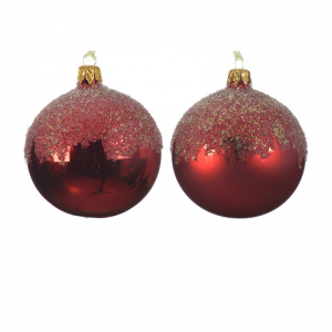 BOX SFERE vetro PZ6 D8cm - xmas red