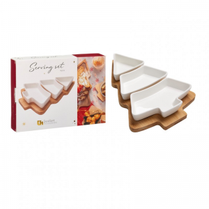 PIATTI PORTATA ALBERO NATALE C/BASE LEGN