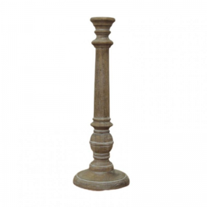 CANDELABRO LEGNO D16 H46 cm - sbiancato