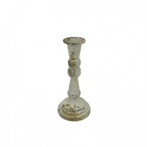 CANDELABRO metallo D8,2 H19 - sbiancato