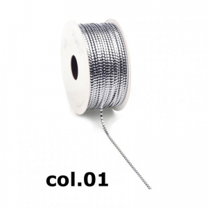 N/STRASS circle cord 3mm 50mt- silver