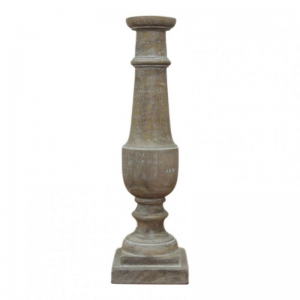 CANDELABRO LEGNO D15 H51 cm - sbiancato