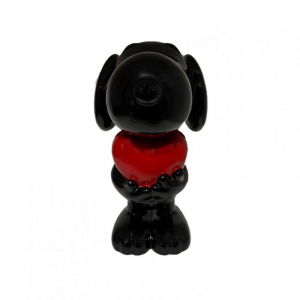 CANE snoopy RESINA C/CUORE H60 - black