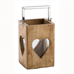LANTERNA LEGNO C/CUORE 16XH14cm -sc50%
