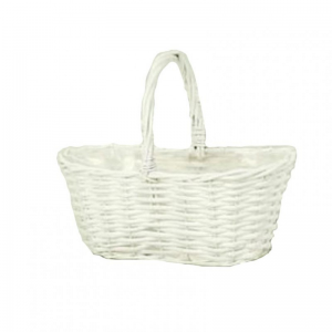 CESTO OVALE C/MAN 38,5X19H15,5/34 -bianc