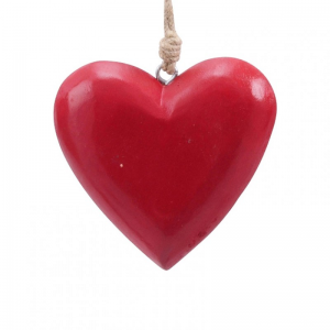 CUORE LEGNO DA APP. 12,5X12,5X5 cm-rosso
