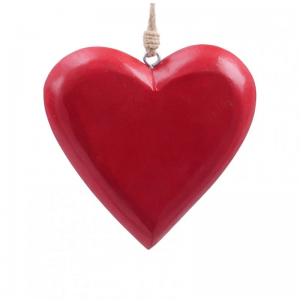 CUORE LEGNO DA APP. 15X15X5 cm-rosso