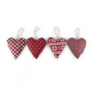 CUORE STOFFA 4ass. 12cm 4pz