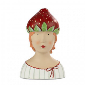 BUSTO LADY C/FRAGOLA poly resina H26 cm