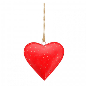 CUORE METALLO DA APP. 20 cm - rosso