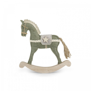 CAVALLO A DONDOLO 21XH21cm - verde/grigi