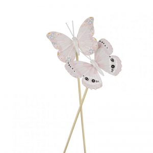 PICK FARFALLA H30,8cm 12pz - rosa