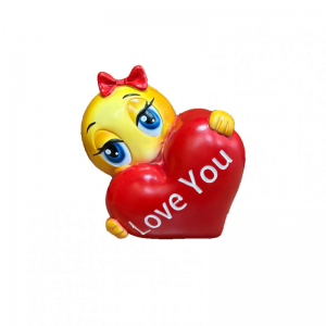 EMOJI RESINA C/CUORE 28X21X28cm