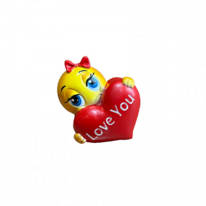 EMOJI RESINA C/CUORE 18X15cm