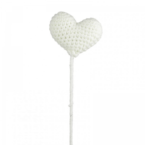 PICK CUORE UNCINETTO 33,5cm 3pz-bianco