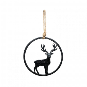 DECORO RENNA DA APP. D29cm - nero
