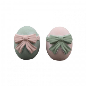 UOVO CEMENTO C/FIOCCO D6,5 H8cm - 2 ass.