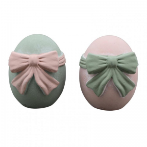 UOVO CEMENTO C/FIOCCO D8 H10,5cm - 2 ass