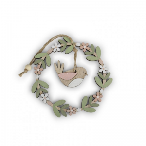 CORONA C/UCCELLINO D12,5cm 5pz