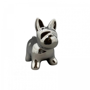 BULLDOG CERAM. 15,5X9,5 H16,5cm - silver