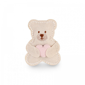 ORSO CUORE C/ADESIVO 5,5cm 12pz-rosa