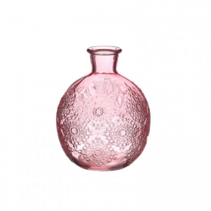 BOTTIGLIA VETRO BOLOGNA D9,5 H12cm-pink