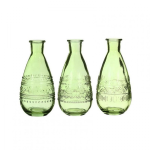 BOTTIGLIA VETRO ROME D7,5 H15,8 CM green