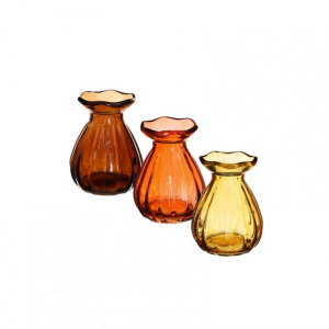 VASO VETRO FLEUR D7 H9 3ASS.-orange