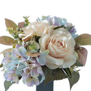 ROSE/ORTENSIE mazzo H34CM RO-cream/blu *