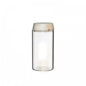 BARATTOLO VETRO D8 H18 cm c/led