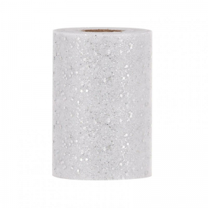 TULLE BRILLIANT 14CM 50MT - silver