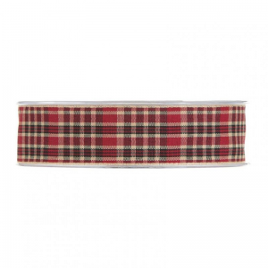 NASTRO TARTAN 25MM 20MT - bordeaux black