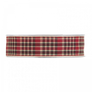 N/TARTAN 25MM 20MT - bordeaux black