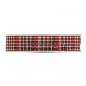 N/TARTAN 12MM 20MT - bordeaux black