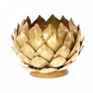PORTACANDELA CARCIOFO D22 H16 CM-gold