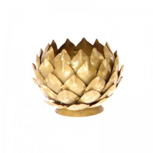 PORTACANDELA CARCIOFO D14 H13 CM-gold
