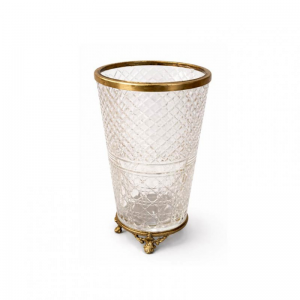 VASO VETRO E ALLUMINIO 13X12 H22CM -gold