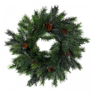 CORONA PINO C/PIGNE D40 CM -green