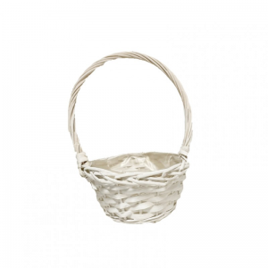 CESTO VIMINI D19 H25 c/manico - bianco