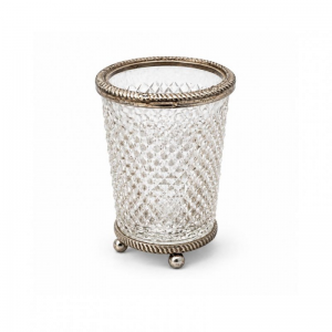 VASO VETRO E ALLUMINIO 9X9 H11 CM
