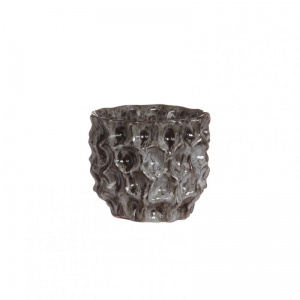 VASO DENTED D11 H10 cm - dark grey
