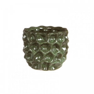 VASO DENTED D15 H13,5 cm - moss green