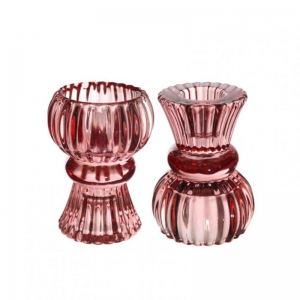 PORTACANDELA NORA D6 H8cm - rosso