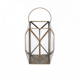 LANTERNA 20X20 H23 - brass gold