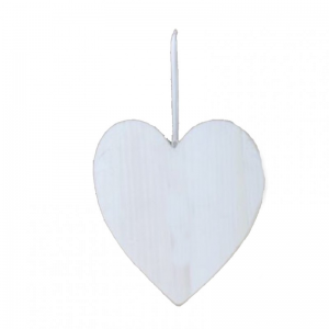 CUORE LEGNO C/NASTRO 54 cm - bianco